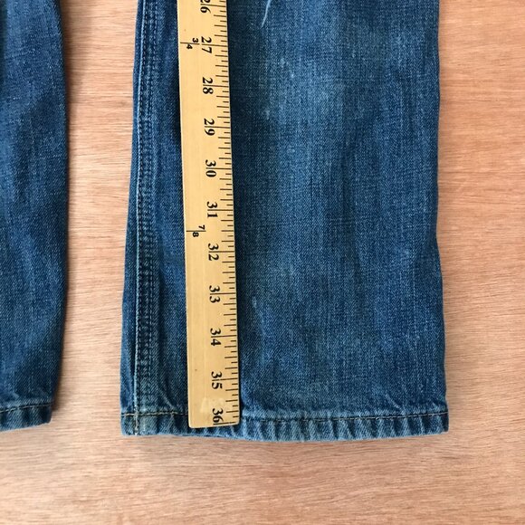 Ariat Jeans Men 30x30 Blue Mid Rise Distressed Destroyed Dark Wash Grunge Skater - Picture 6 of 12